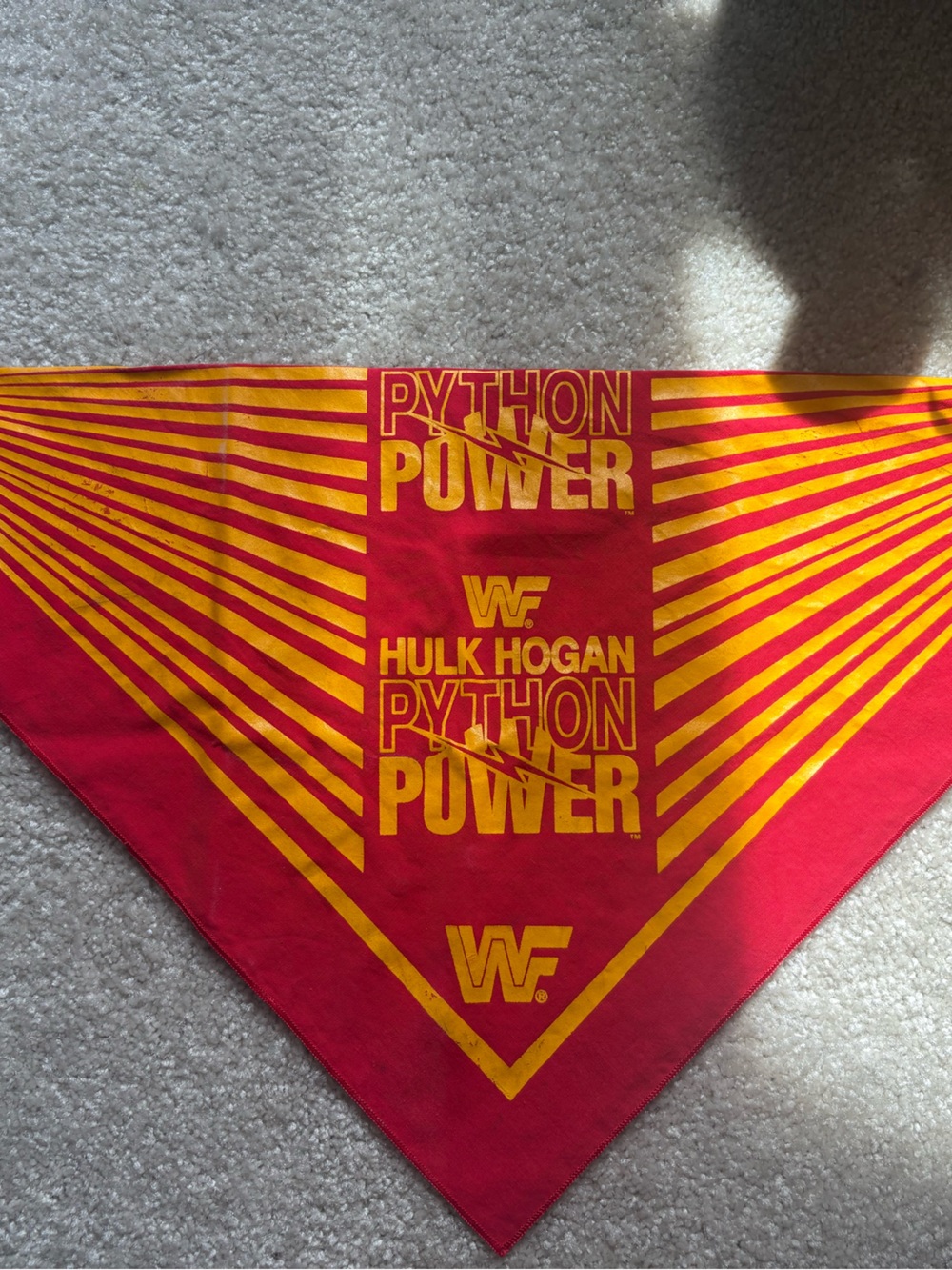 WWF Hulk Hogan 'Python Power' Red & Yellow Bandana